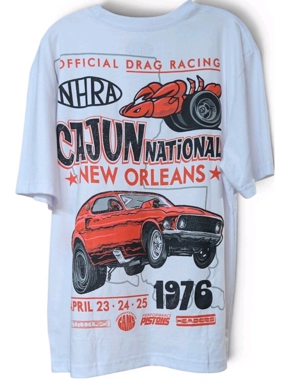 NHRA Cajun Nationals New Orleans 1976 Drag Racing T Shirt Mens Medium Graphic